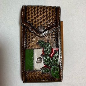 WESTERN LEATHER CELL PHONE CASE, FUNDA VAQUERA DE‎ CUERO COWBOY RODEO PHONE CASE